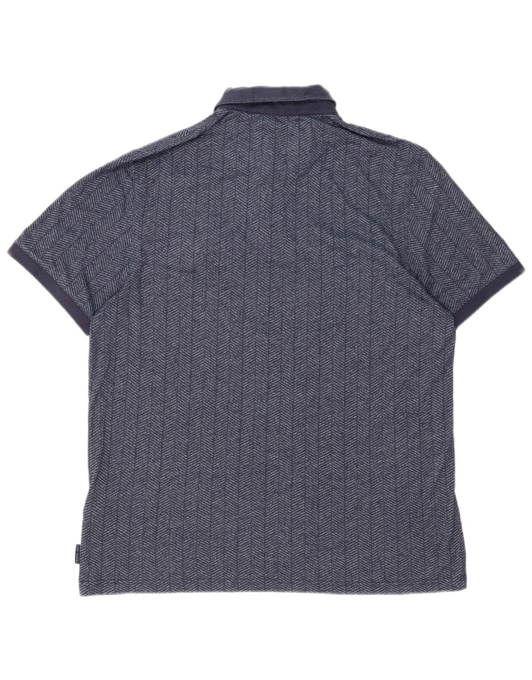 Мужская рубашка-поло TED BAKER, размер 6, 2XL, темно-синяя, хлопок с рисунком «елочка»
