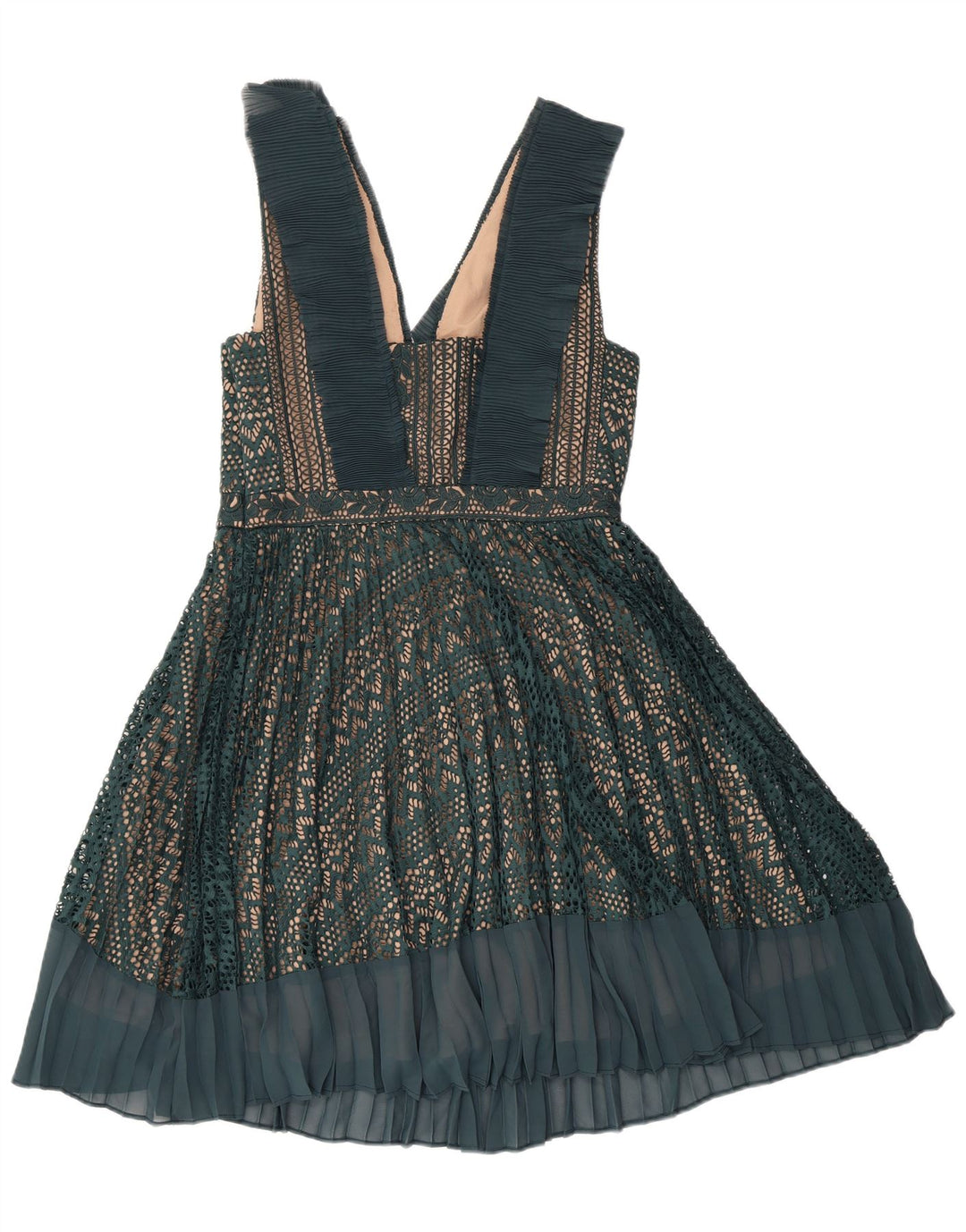 Женское платье А-силуэта без рукавов FRENCH CONNECTION UK 12, средний зеленый цвет