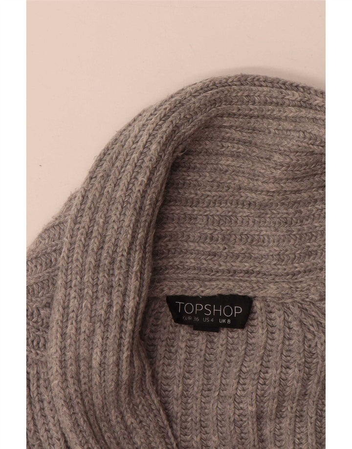Женский свитер-кардиган оверсайз Topshop UK 8, маленький серый акрил