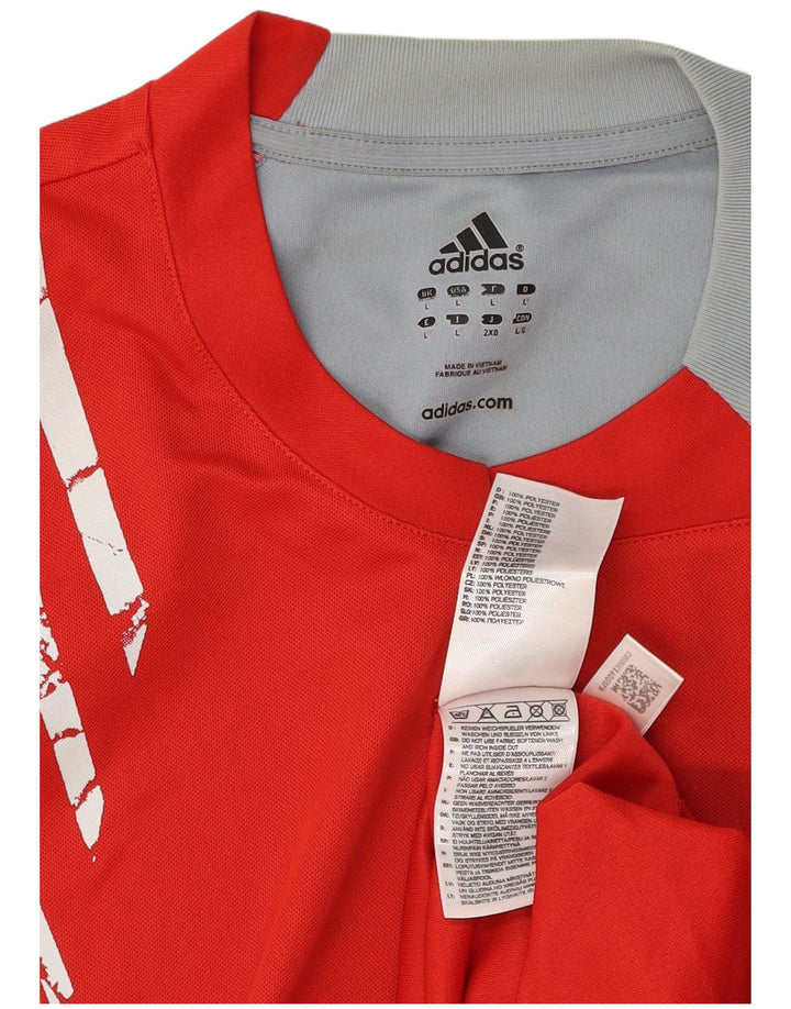 Мужская футболка Adidas Climacool с графическим рисунком, большой красный полиэстер с цветными блоками