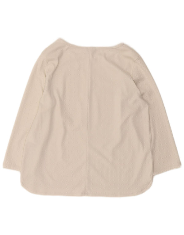 Женский топ оверсайз Guess с рукавом 3/4 UK 10, маленький белый полиэстер с геометрическим рисунком