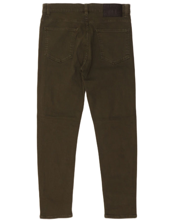 Мужские узкие джинсы Zara EU 42, большие W32 L28, хлопок цвета хаки