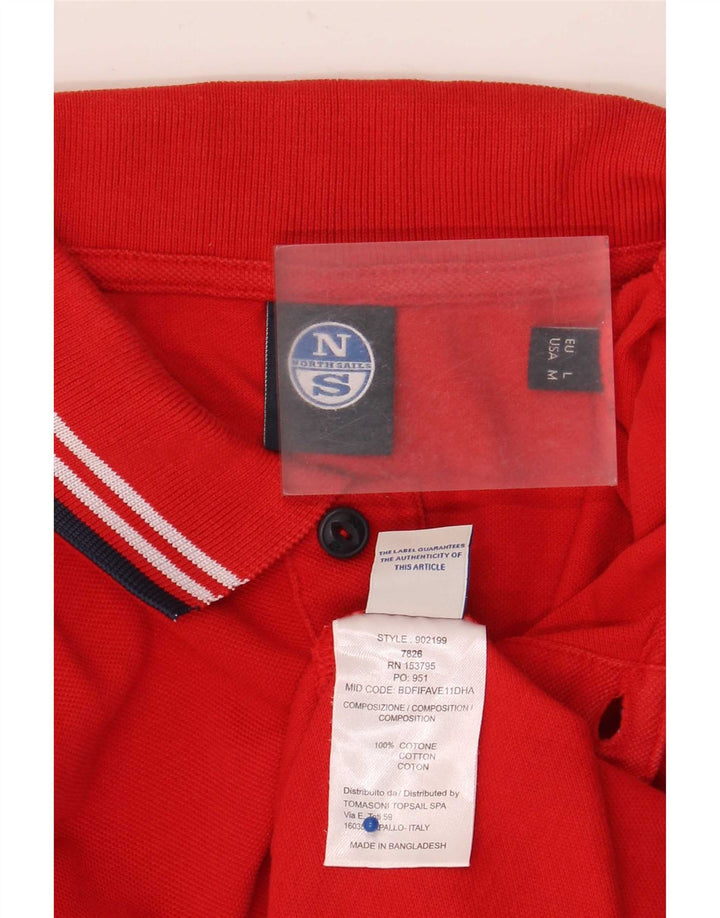 Мужская рубашка-поло North Sails из хлопка в большую красную полоску