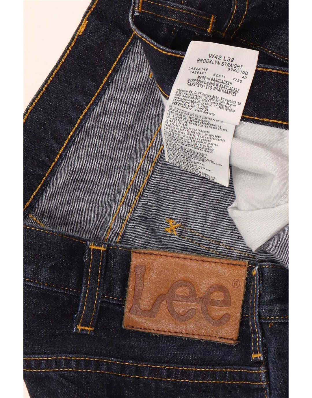 Мужские прямые джинсы Lee Brooklyn W42 L32, темно-синий, хлопок