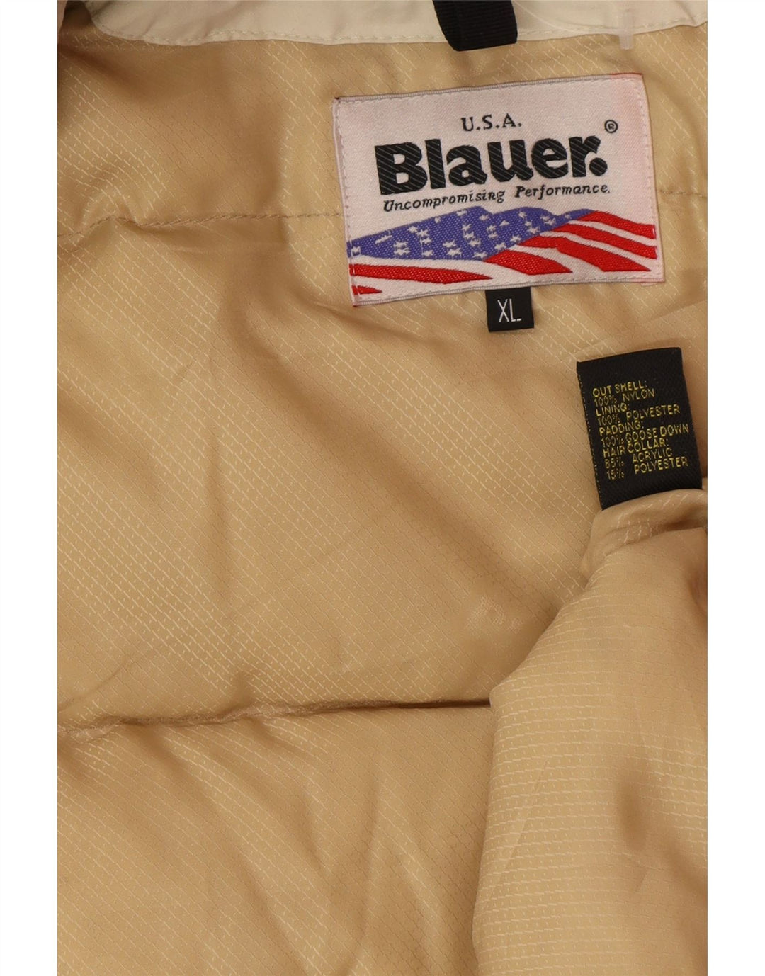 Женская стеганая куртка в стиле милитари Blauer UK 18 XL, бежевый нейлон
