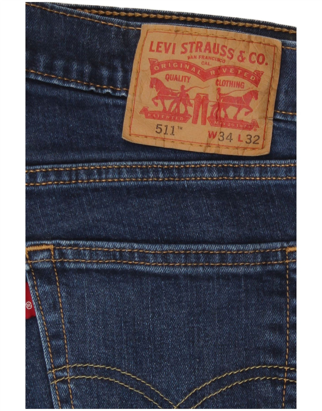 Мужские джинсы Levi's 511 Slim W34 L32 Темно-синие, хлопок