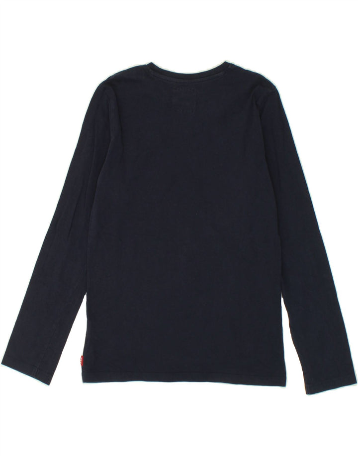 LEVI'S Boys Graphic Top Long Sleeve 13-14 Years Navy Blue Cotton Vintage Levi's and Second-Hand Levi's from Messina Hembry 