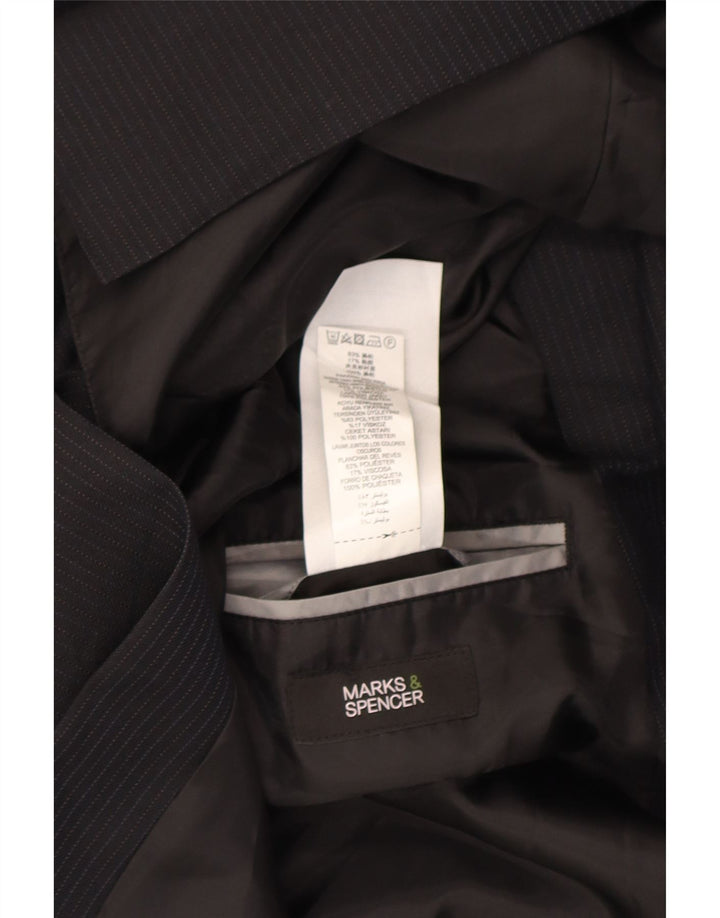 Мужской пиджак с 3 пуговицами Marks & Spencer UK 44 XL темно-синий в тонкую полоску