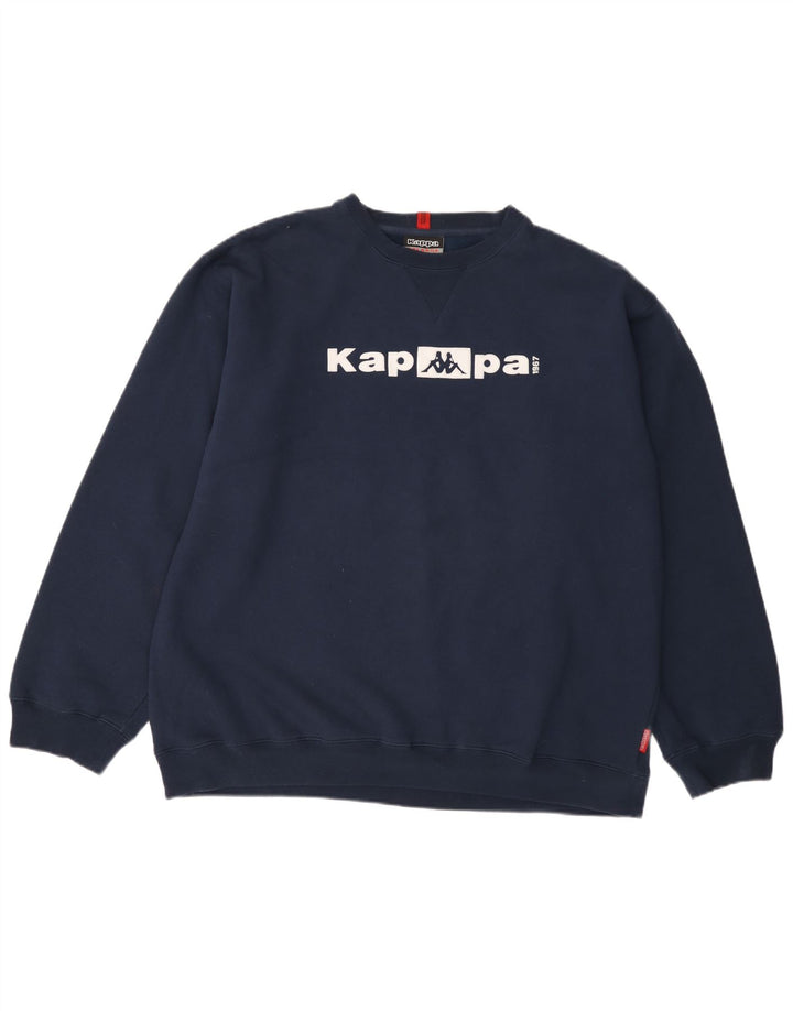Мужской свитшот Kappa с рисунком, 2XL, темно-синий, хлопок