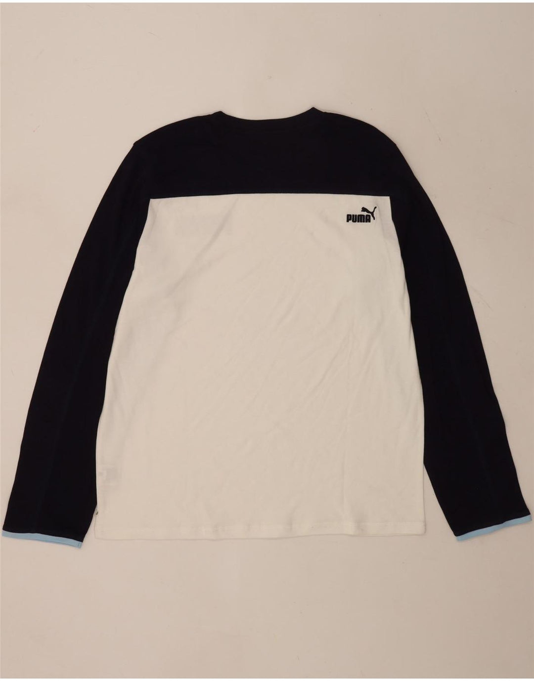 Мужской топ с рисунком Puma с длинным рукавом XL, белый хлопок с цветными блоками