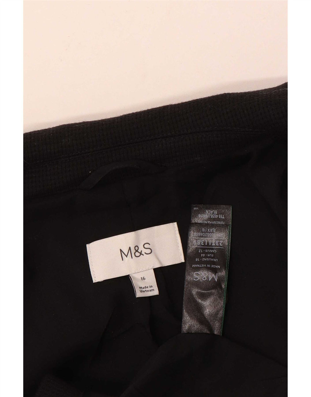 Женский пиджак на 1 пуговице Marks & Spencer, Великобритания 16, большой черный хлопок