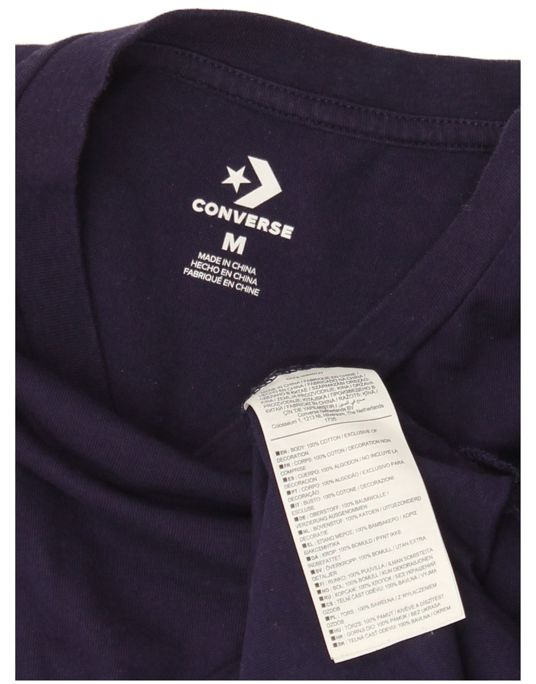 Женский топ CONVERSE с длинным рукавом UK 14, средний фиолетовый, хлопок