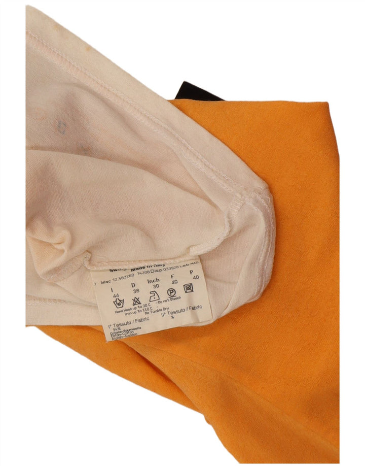 Женская футболка FENDI Top IT 44, средний оранжевый цвет, хлопок с цветными блоками