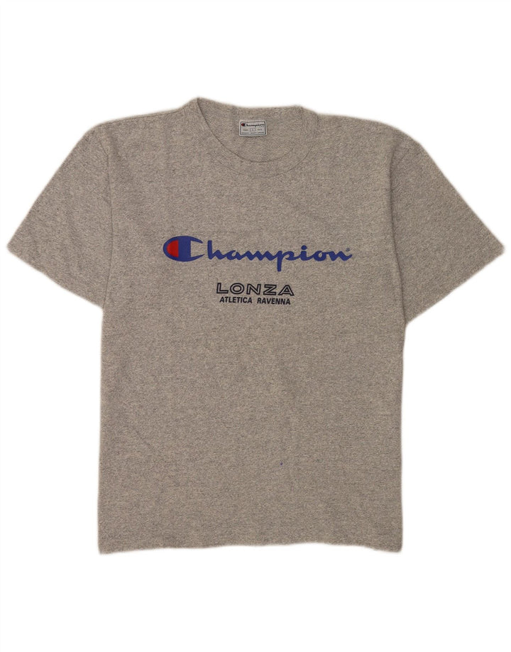 Мужская футболка с рисунком Champion, большая серая в крапинку