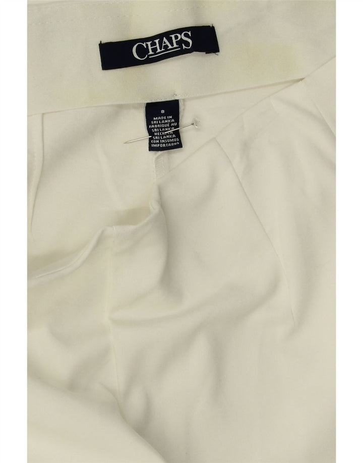 CHAPS Womens Straight Capri Trousers US 8 Medium W30 L21 White Vintage Chaps and Second-Hand Chaps from Messina Hembry 