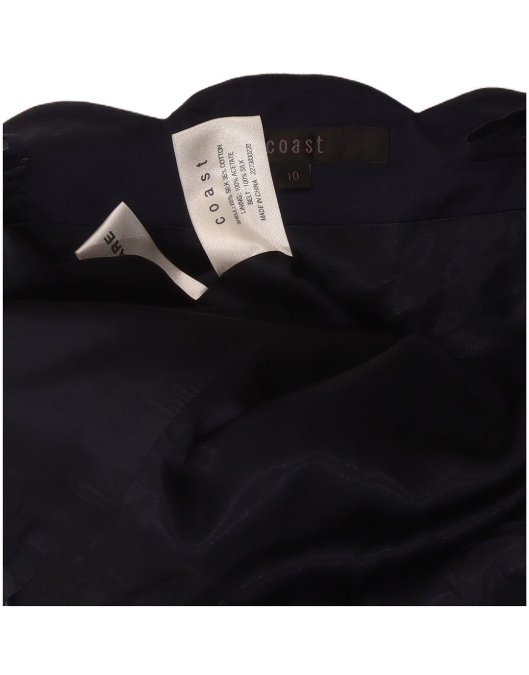 COAST Женский корсетный топ UK 10, маленький, темно-синий, шелковый с цветочным принтом