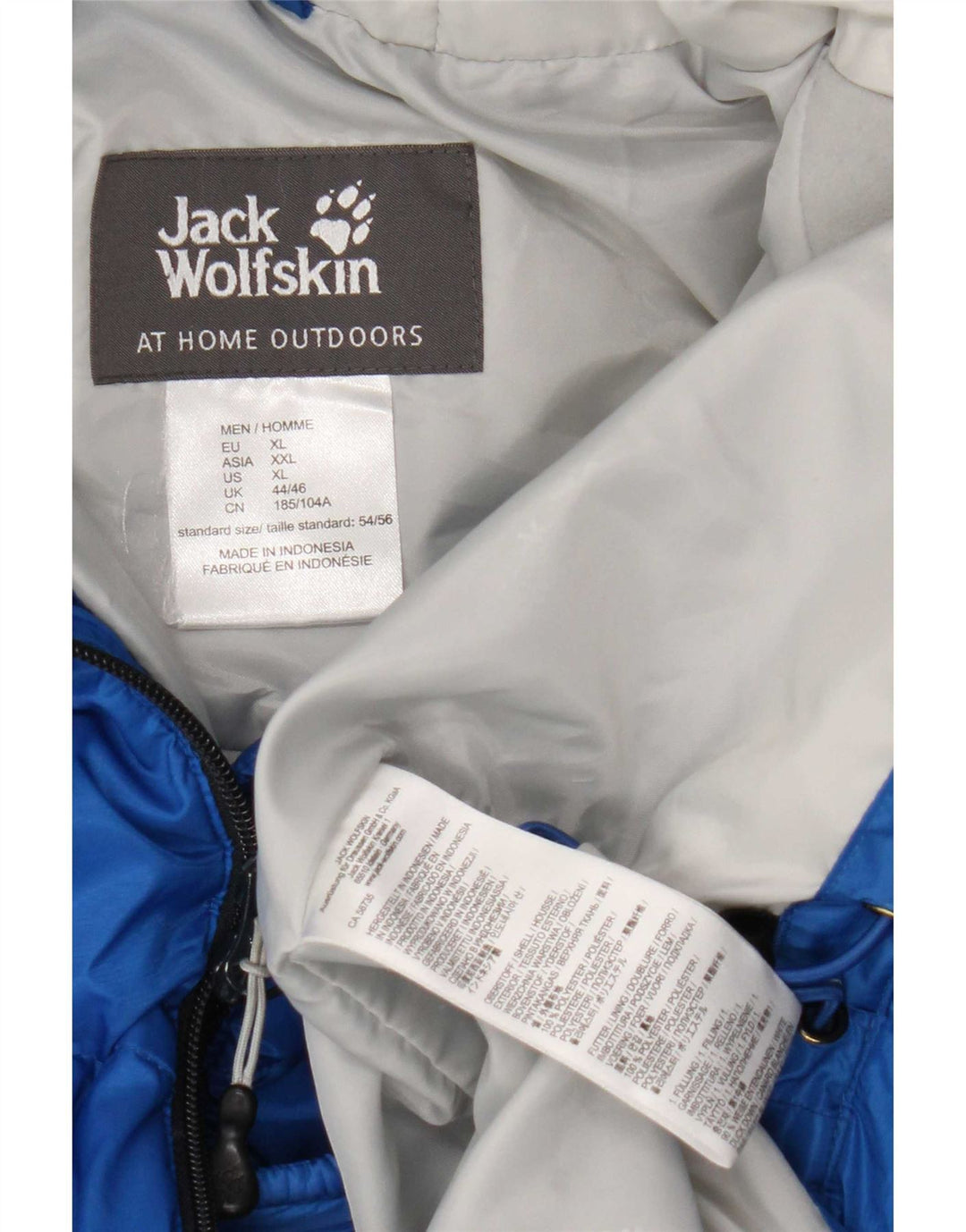 Мужская стеганая куртка с капюшоном Jack Wolfskin UK 44/46 XL, синий полиэстер