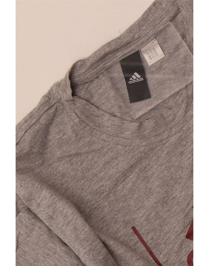 Мужская футболка с рисунком ADIDAS, средний серый в крапинку
