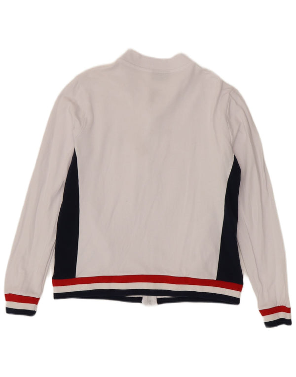Женский спортивный костюм Fila, верхняя куртка UK 14, средний белый цвет, хлопок с цветными блоками