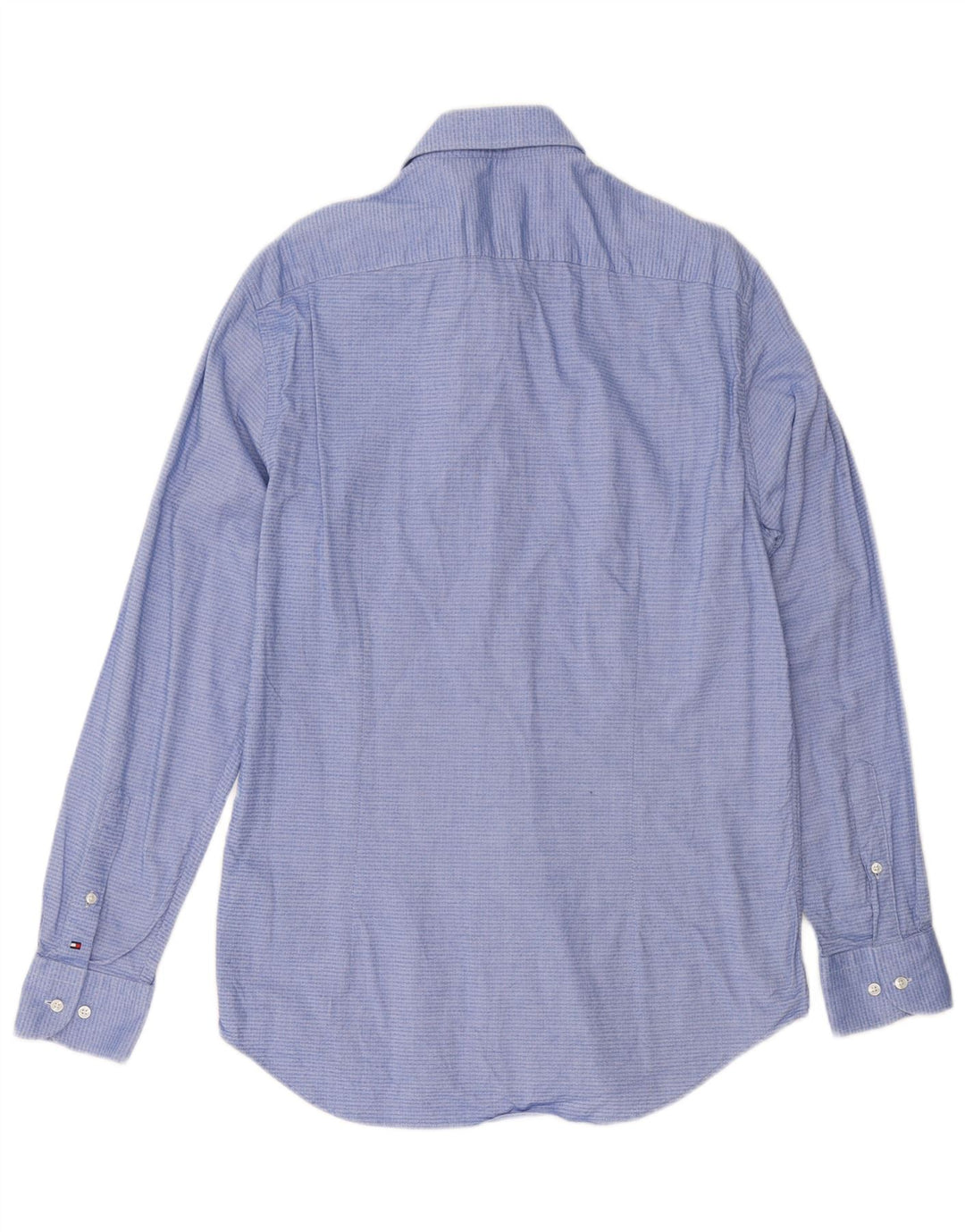 Мужская рубашка Tommy Hilfiger, размер 40, 15, 3/4, средний синий, хлопок с геометрическим рисунком