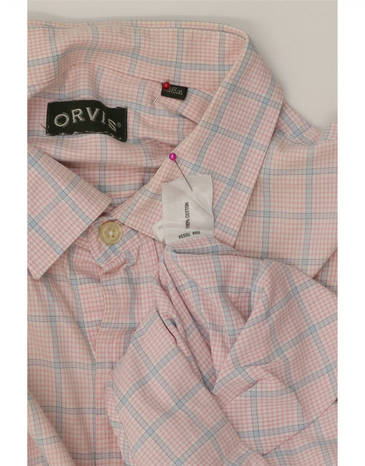 Мужская рубашка Orvis 2XL из хлопка в розовую клетку