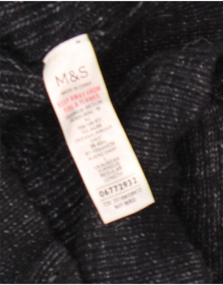 Мужской джемпер с высоким воротником Marks & Spencer, средний темно-синий в крапинку