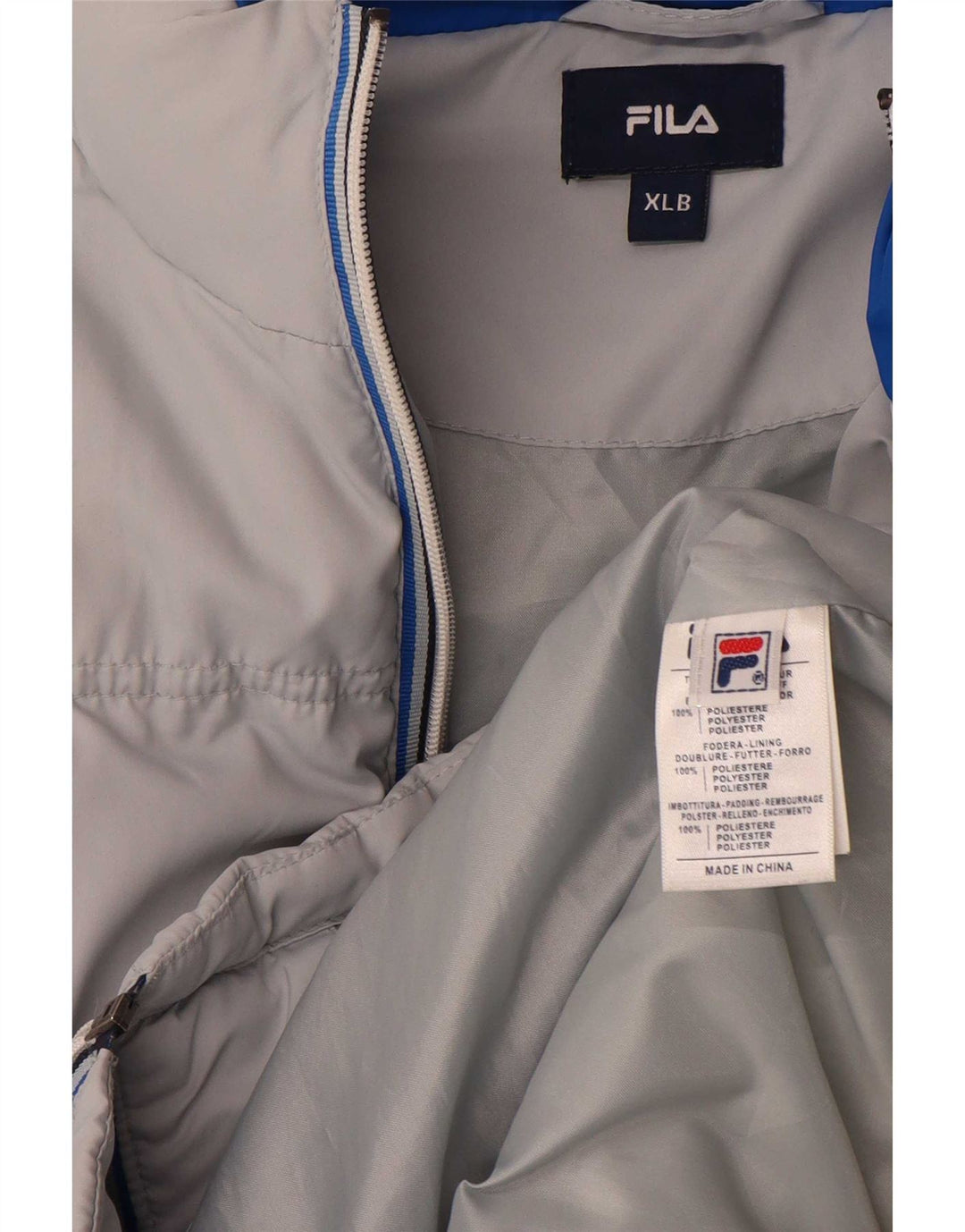 Утепленная куртка Fila для мальчиков 15-16 лет XL, полиэстер в серую полоску