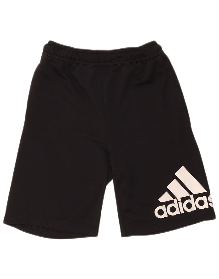 Спортивные шорты Adidas для мальчиков с рисунком 13-14 лет, черный полиэстер