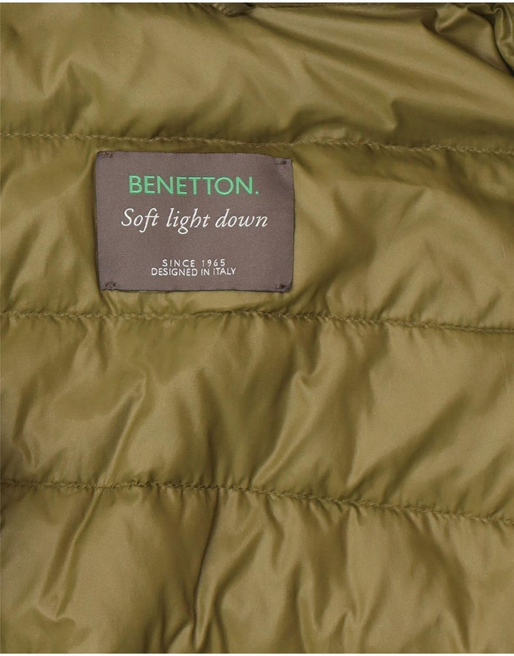 Женская стеганая куртка Benetton UK 10, маленькая зеленая