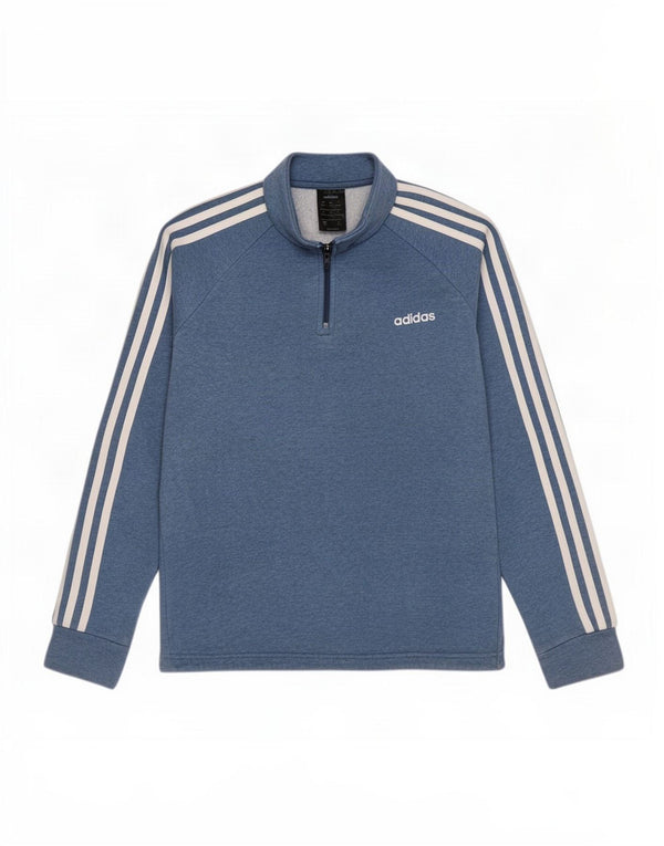 Женский свитер Adidas с воротником на молнии, Великобритания, 12/14, средний синий, хлопок