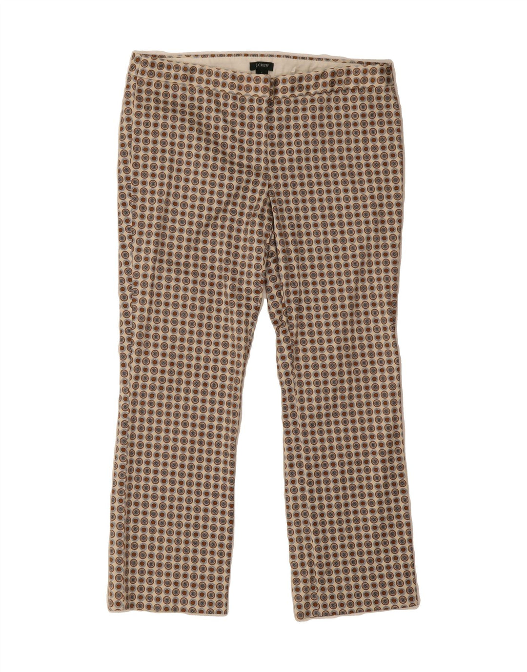 J. CREW Womens Abstract Pattern Cropped Trousers US 6 Medium W32 L25 Beige Vintage J. Crew and Second-Hand J. Crew from Messina Hembry 