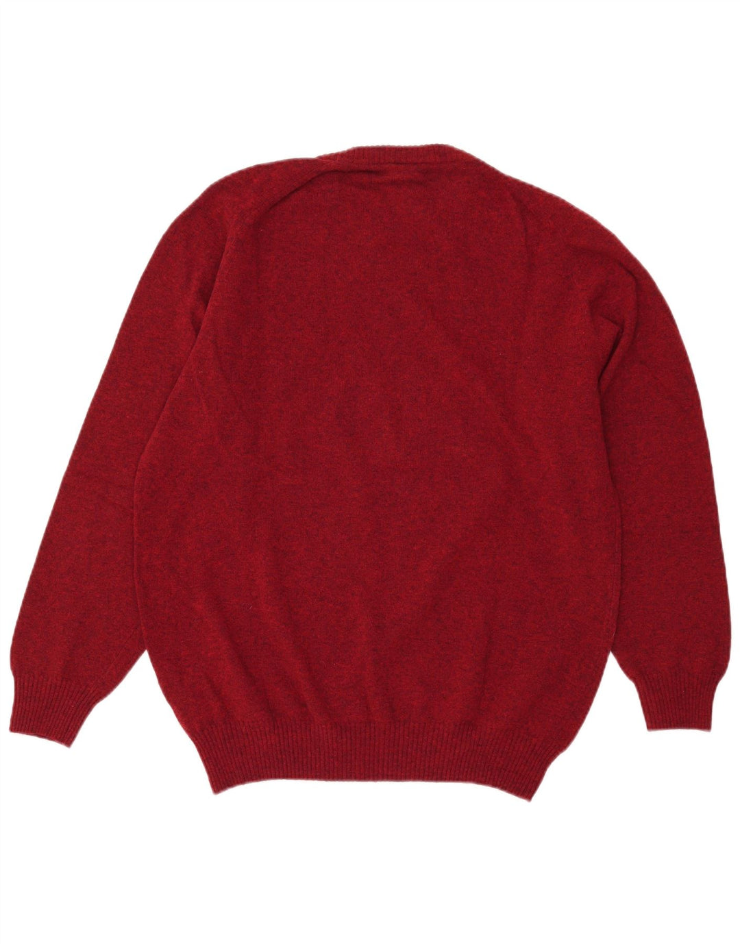 Винтажный мужской джемпер с круглым вырезом IT 50/52, средний темно-бордовый в крапинку