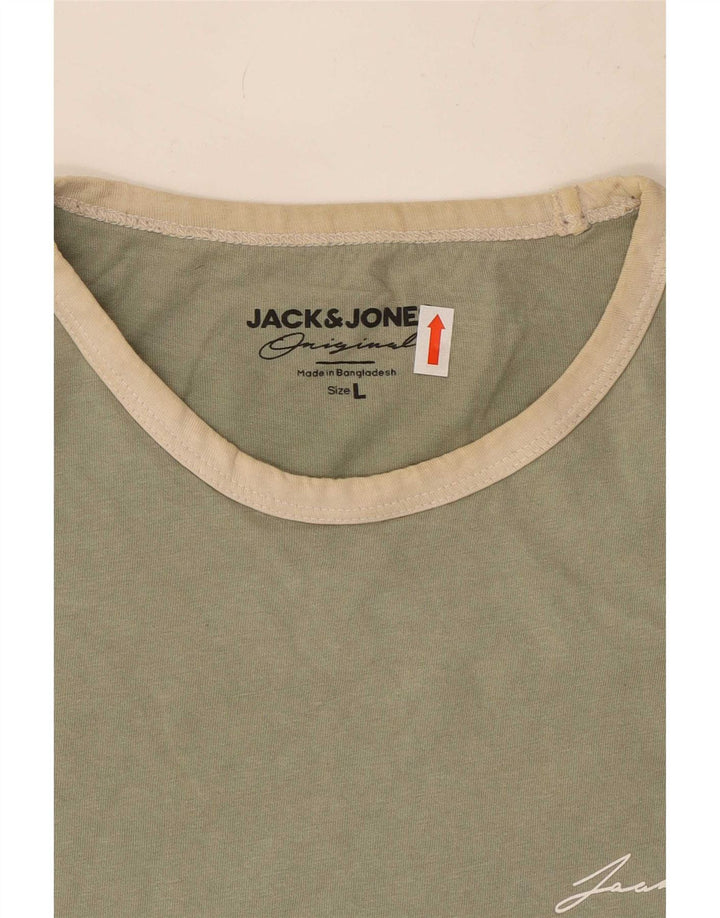 Мужская футболка Jack & Jones, большой зеленый хлопок