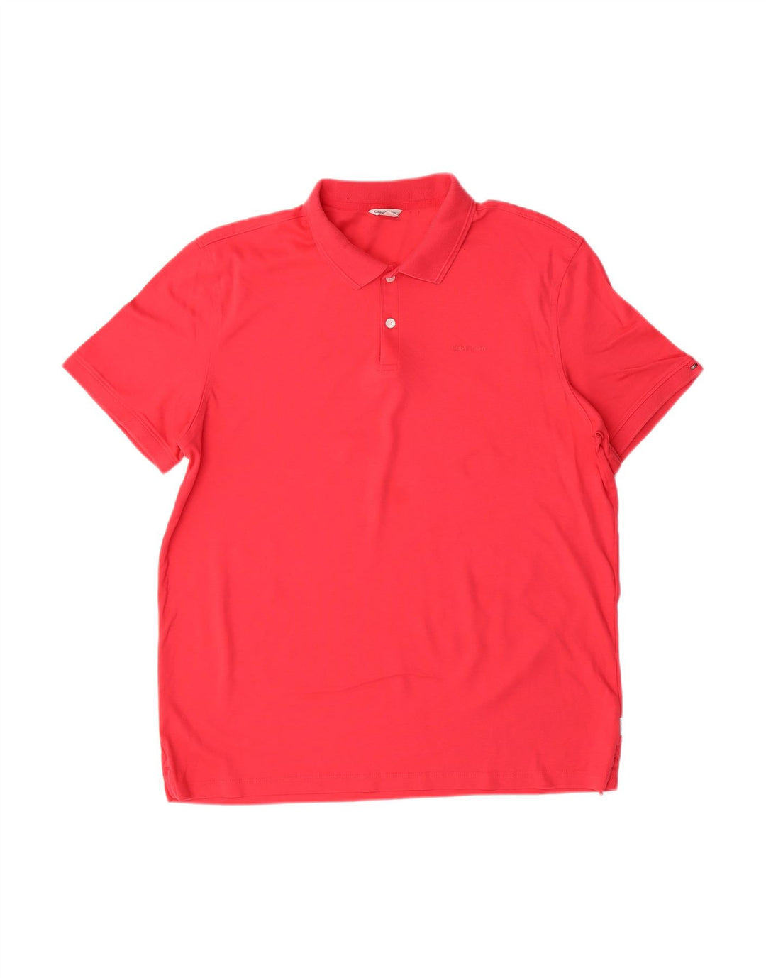 CALVIN KLEIN Mens Regular Fit Polo Shirt Large Pink Cotton