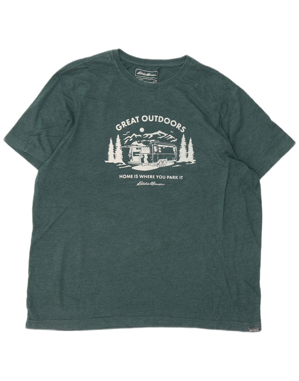 Мужская футболка с рисунком EDDIE BAUER, XL, зеленый хлопок