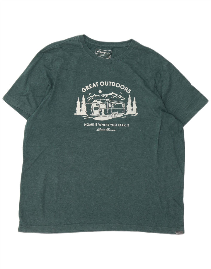 Мужская футболка с рисунком EDDIE BAUER, XL, зеленый хлопок