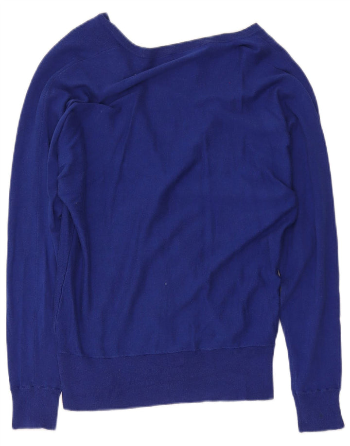 Женский кардиган-свитер Ralph Lauren UK 12, средний синий шелк