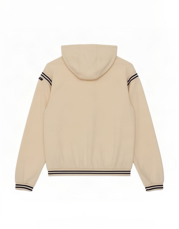 Sergio Tacchini Womens Zip Hoodie Sweater UK 16 Large Off White