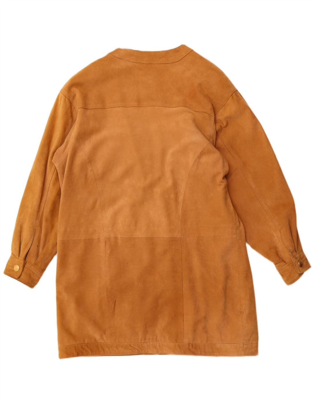 YORN Женское замшевое пальто оверсайз EU 40, кожа среднего бежевого цвета