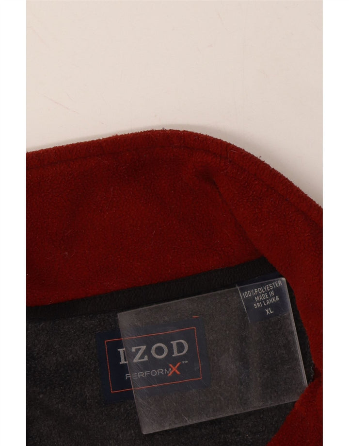 IZOD Mens Zip Neck Fleece Jumper XL Red Polyester Vintage Izod and Second-Hand Izod from Messina Hembry 