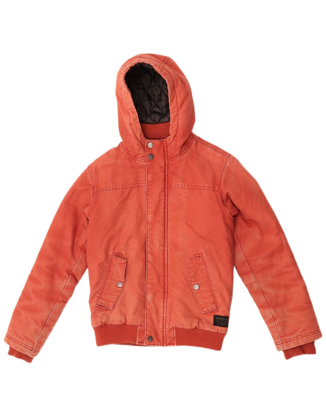 Женский бомбер Quiksilver с капюшоном UK 12, хлопковый средний красный