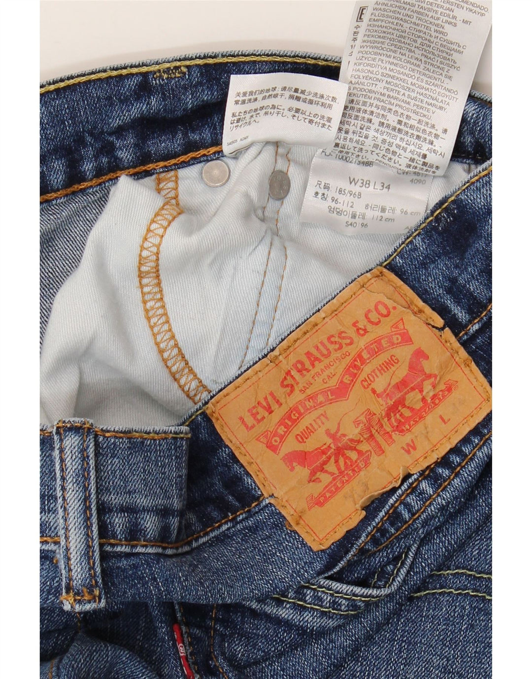 Мужские прямые джинсы Levi's 518 W38 L29 синие, хлопок