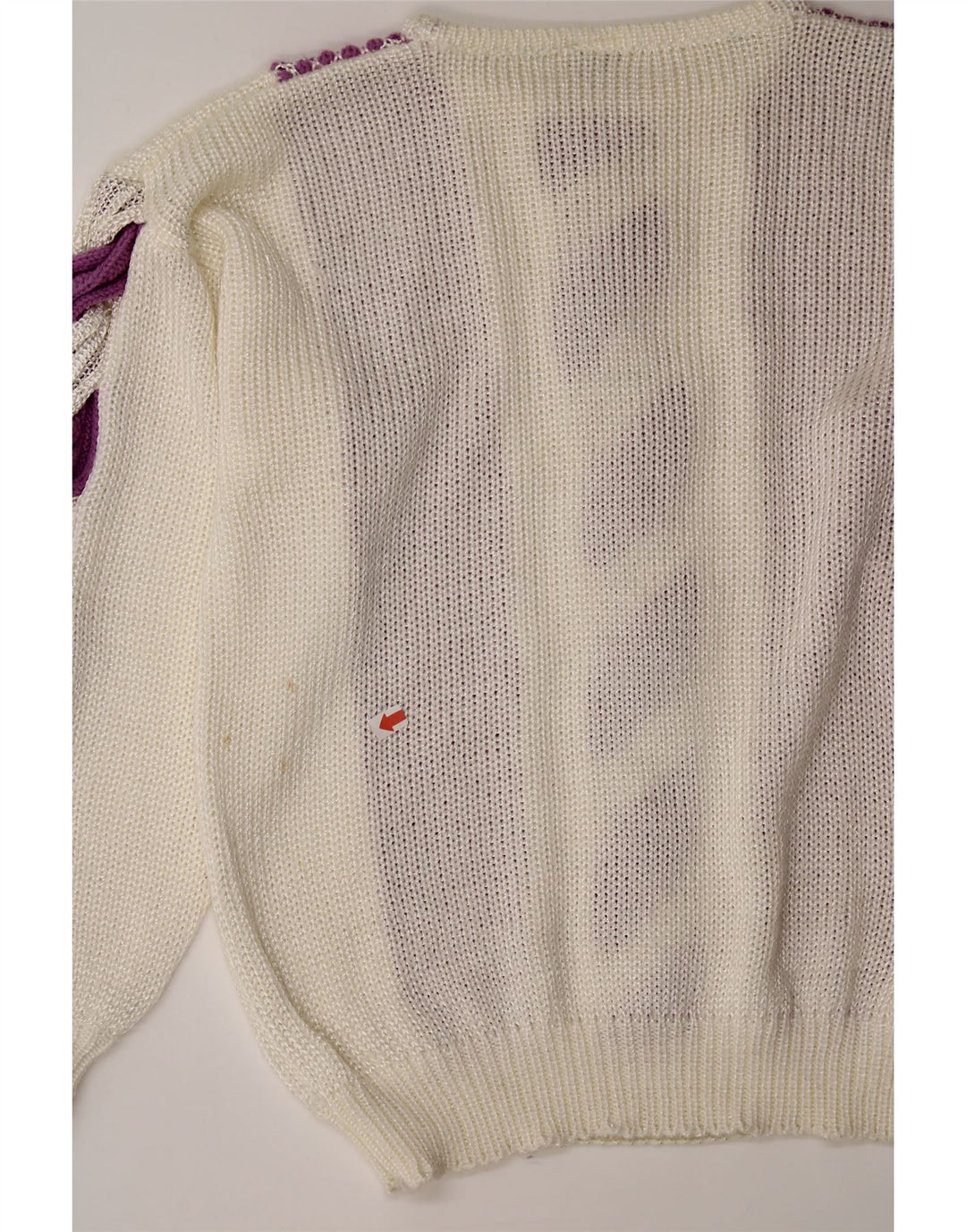 VINTAGE Womens Boat Neck Jumper Sweater EU 40/42 Medium Off White Vintage Vintage and Second-Hand Vintage from Messina Hembry 