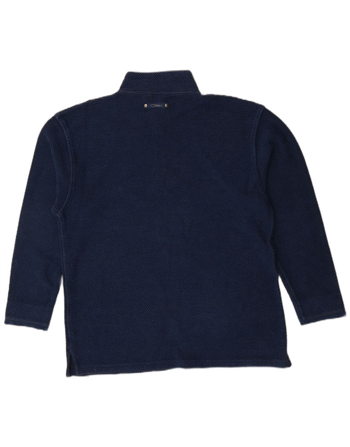 Мужской свитшот с воротником на молнии Weird Fish, джемпер 2XL, темно-синий, хлопок