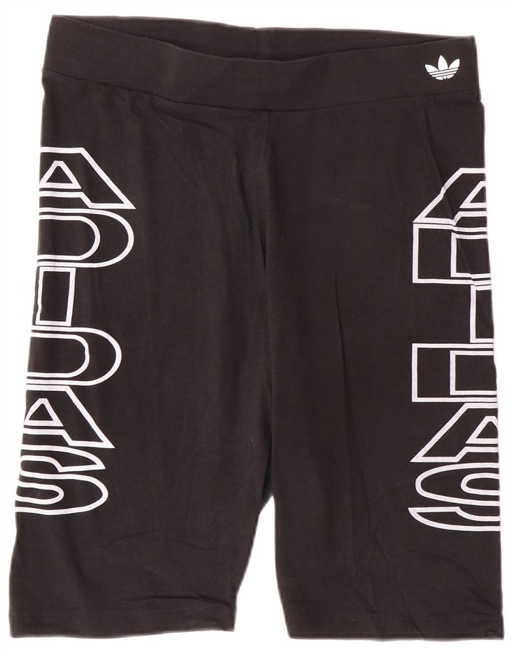 Женские спортивные шорты с графическим рисунком ADIDAS UK 18 XL, черный хлопок