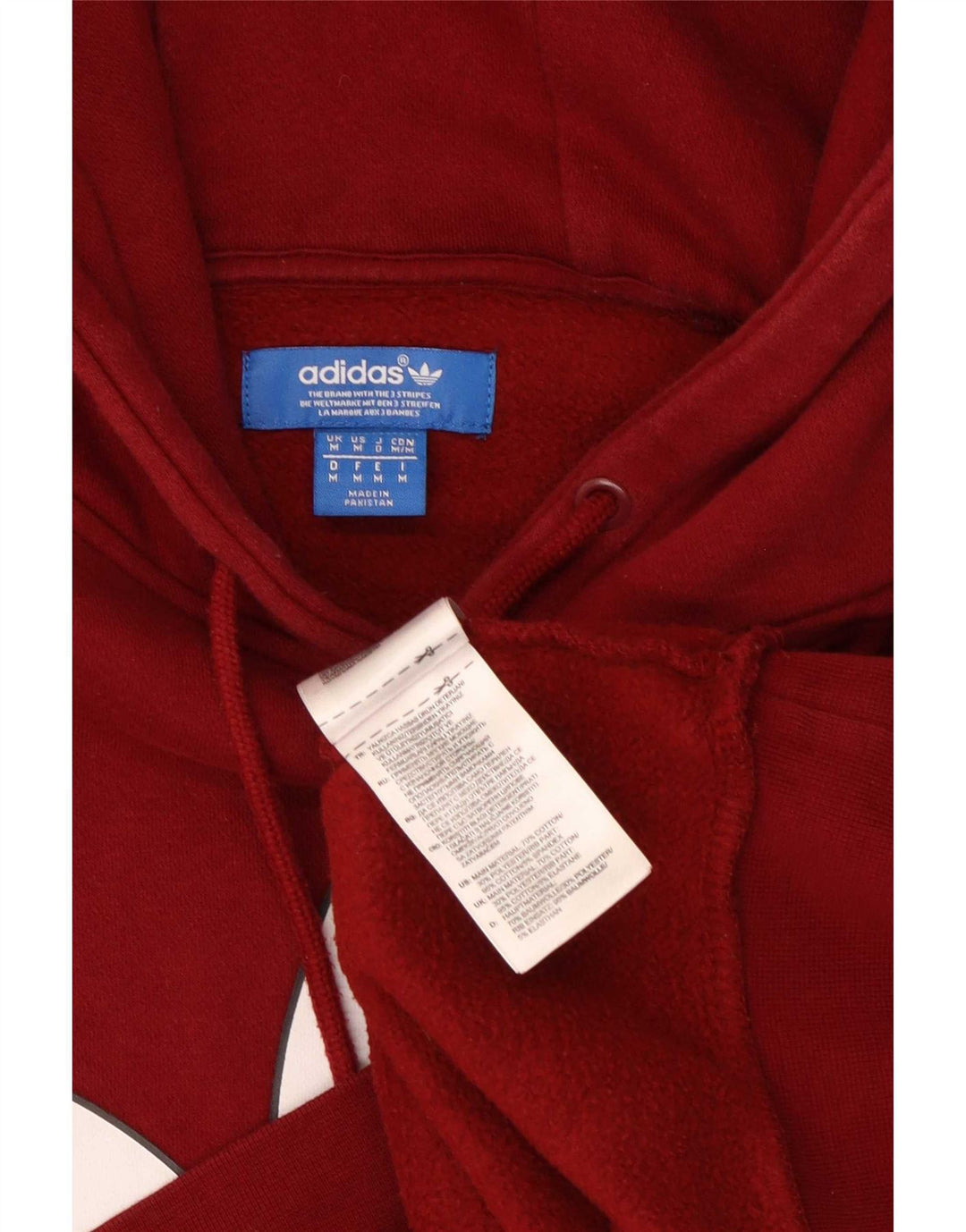 Мужской джемпер с капюшоном Adidas с рисунком, средний бордовый хлопок, хлопок