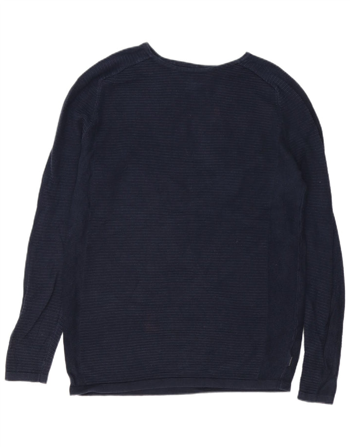 Мужской топ Jack & Jones с длинным рукавом, средний темно-синий в тонкую полоску, хлопок