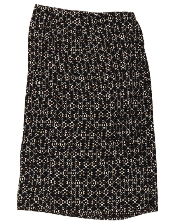 Женская прямая юбка Marks & Spencer UK 14 Medium W30 Черная с геометрическим рисунком