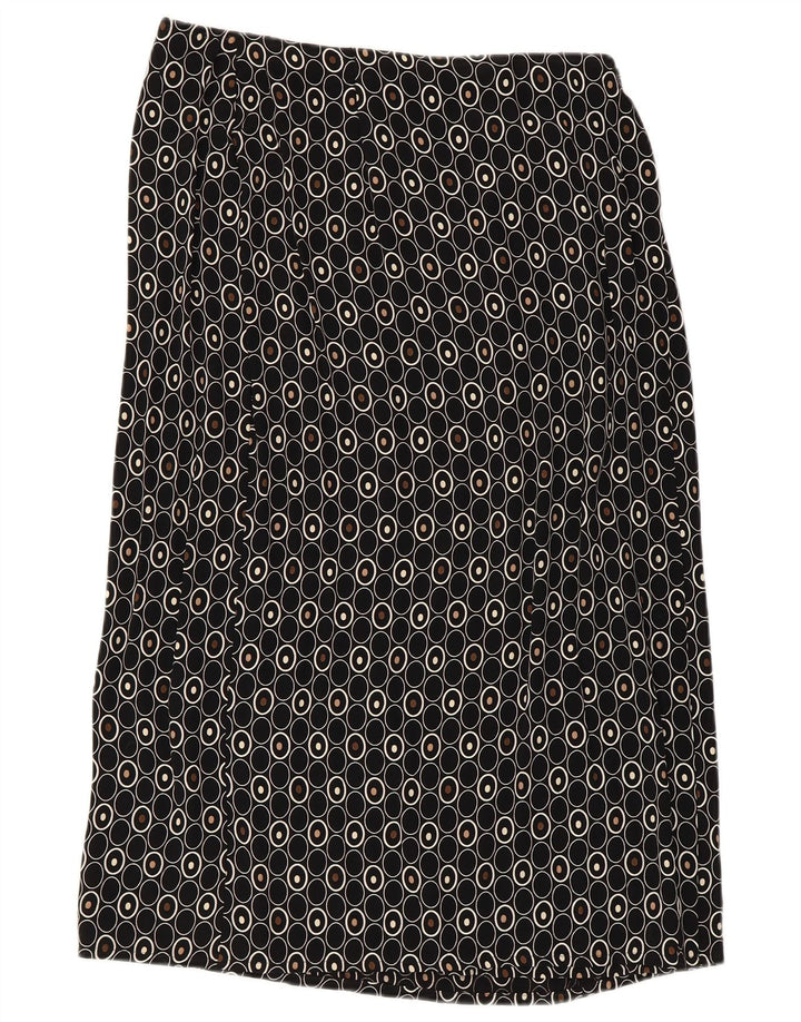 Женская прямая юбка Marks & Spencer UK 14 Medium W30 Черная с геометрическим рисунком