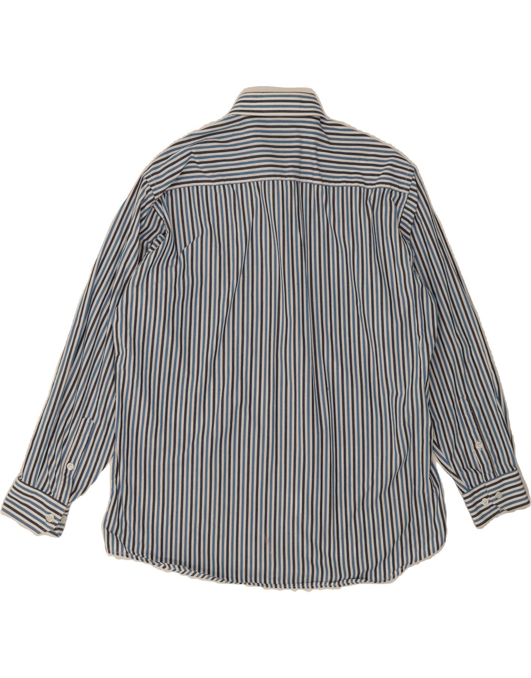 PIERRE CARDIN Mens Shirt Large Blue Striped Cotton Vintage Pierre Cardin and Second-Hand Pierre Cardin from Messina Hembry 